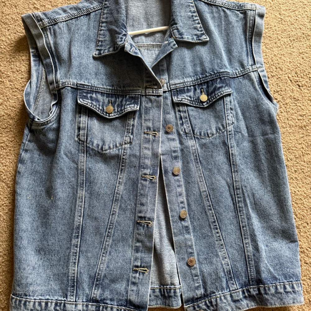 Oversized denim vest.